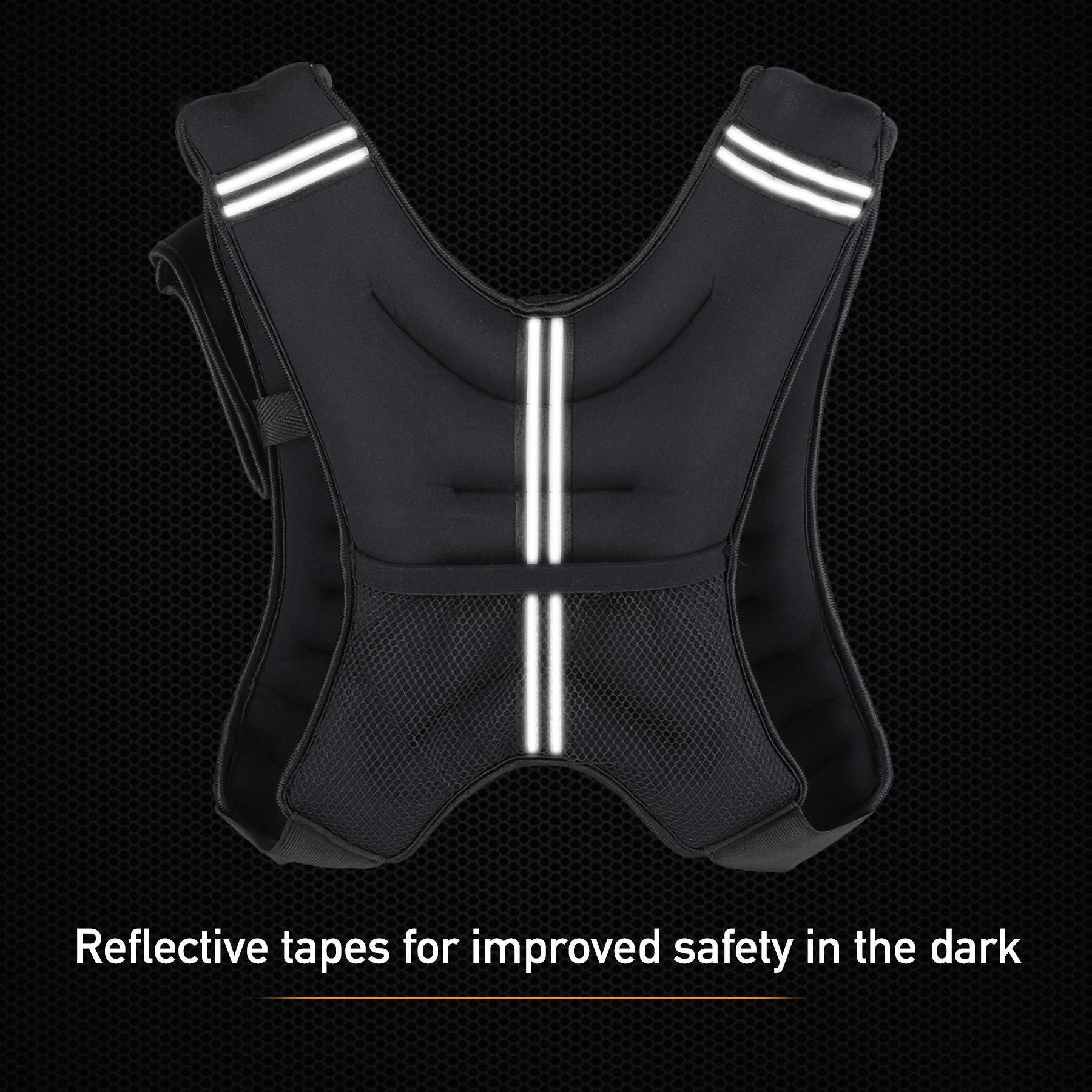 ZELUS Weighted Vest, 6lb/8lb/12lb/16lb/20lb/25lb/30lb Weight Vest with Reflective Stripe for Workout, Strength Training, Running, Fitness, Muscle Building, Weight Loss, Weightlifting