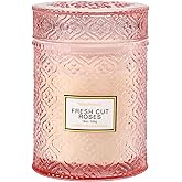 Rose Scented Candles,Pink Candles Gifts for Women, Valentine Luxury Large Decorative Candle in Glass, 19oz Natural Soy Wax for Home