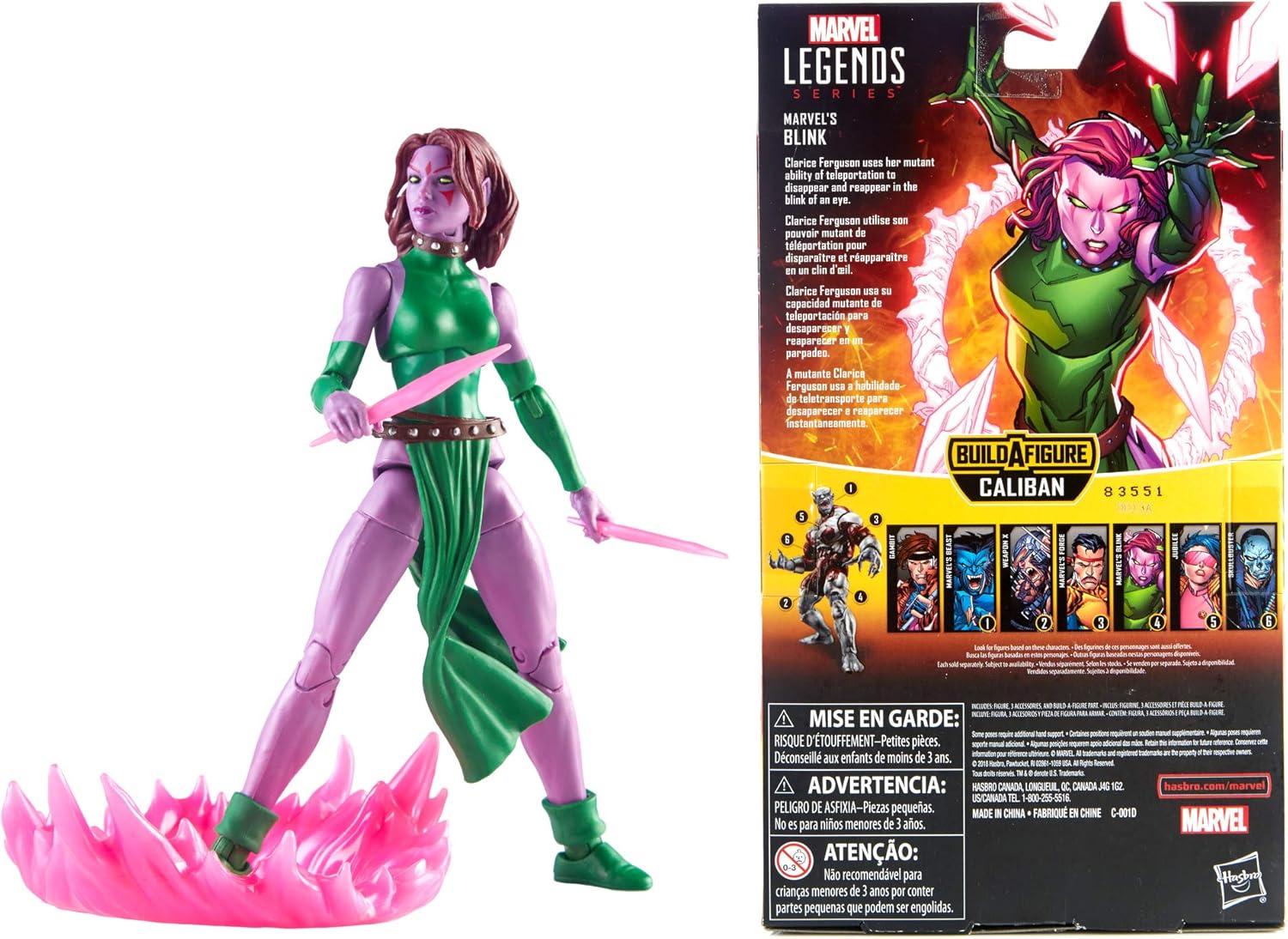 Marvel Hasbro Legends Series 6" Collectible Action Figure Blink Toy (X-Men Collection) for Ages 4 and up- with Caliban Build-A-Figure Part - Image 4