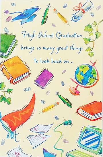 Amazon.com: High School graduación trae muchos grandes cosas para buscar Back on y tantas cosas que mirar hacia adelante para. Congratulations Graduate tarjeta de felicitación: Office Products
