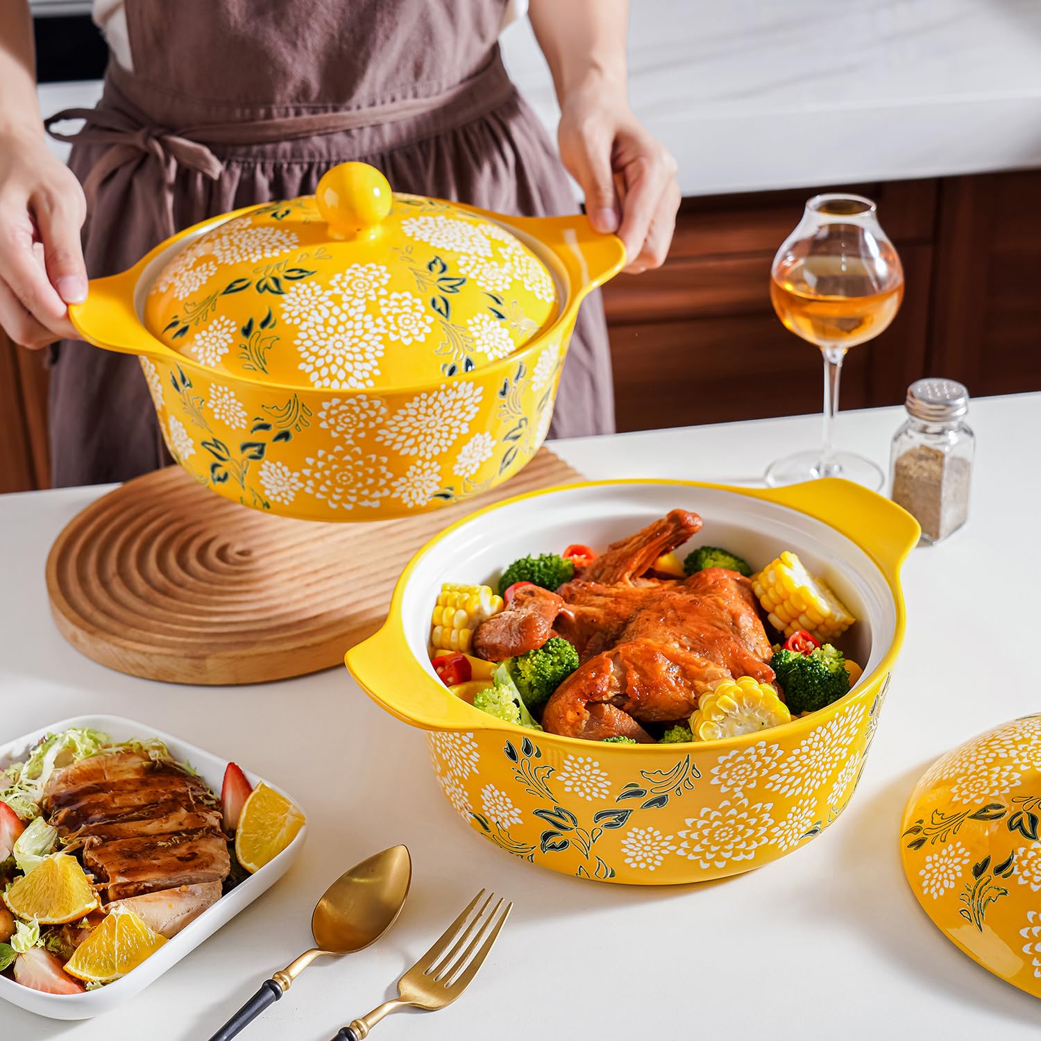 Wisenvoy Casserole Dish With Lid - Ceramic Baking Dishes For Oven