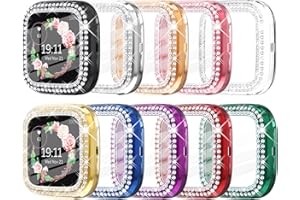 CHANCHY 10 Pack Compatible with Fitbit Versa 2 Screen Protector Case, Soft TPU Full Protective Case Cover Bumper Bling Crystal Diamond Frame for Fitbit Versa 2 Smart Watch, 10 Packs
