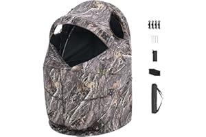 VEVOR Hunting Blind, Single Person Ground Blinds with Carrying Bag, Portable Camouflage Tent, Reinforced Durable Concealed Sh