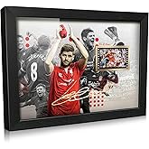 ORIMAMI Signed Soccer Steven Gerrard Poster Framed Photo Gift 8x6 Inches,with 1x35mm Film Mini Cell Display,Amazing Gifts for Liverpool Fans