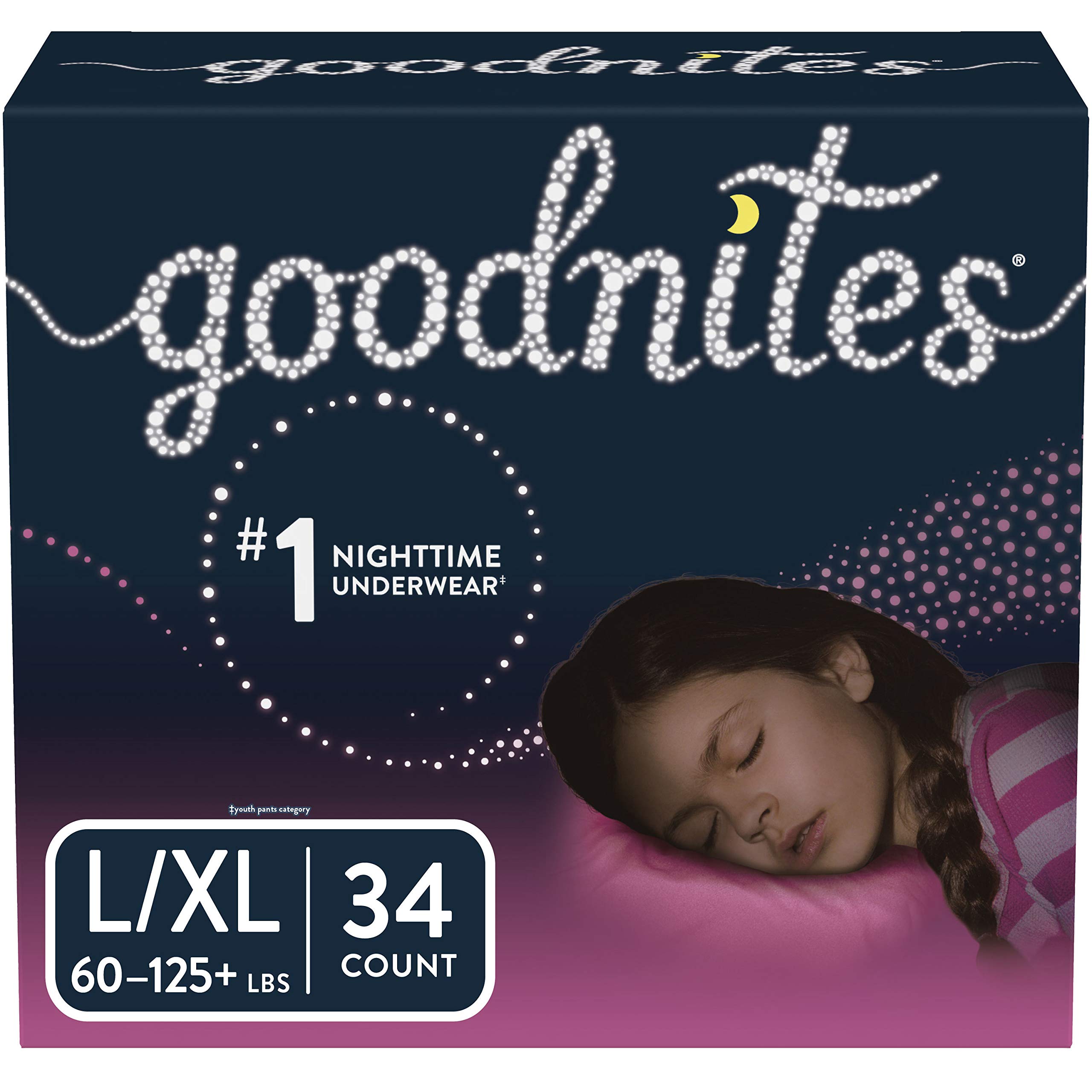 Goodnites Bedwetting Underwear for Girls, Large/XLarge, 34 Ct