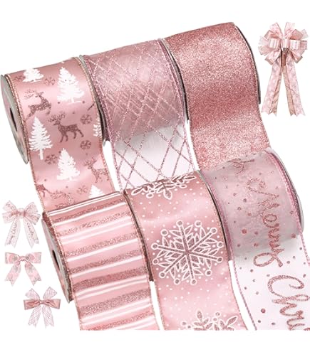 Whaline - 2 Rollos De Cinta De Terciopelo De Navidad Con Alambre De 2.5 Pulgadas, Cinta De