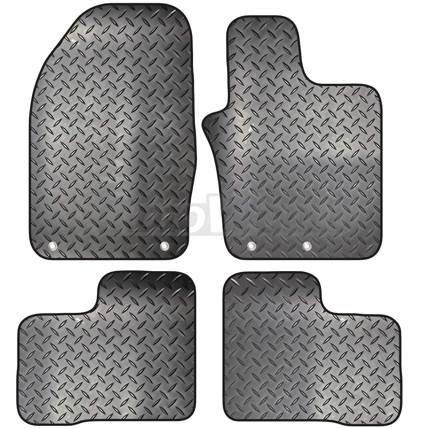 Carsio Rubber 4 Piece Car Mat Set For Fiat 500X 2014+ onwards with [4 Clips] Tailored Fit Floor Mat Complete Accessory Black Custom Fitted - All Weather & Heavy Duty, Anti-Slip Backing