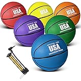 Jenaai 6 Pcs Rubber Basketballs Official Size Bulk