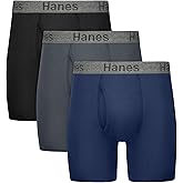 Hanes mens Stay Dry Pouch Boxer Briefs, Performance Stretch Boxer Brief With Leak Protection, 3-pack