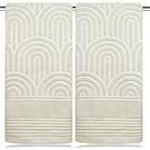 Xkdamai 2 Pcs Decorative Checkered Hand Towels for Bathroom 13.7X29.5 100% Cotton Cute Beige Bath Towels Farmhouse Boho Bathroom Kitchen Towel Decor Housewarming (Arch Beige)