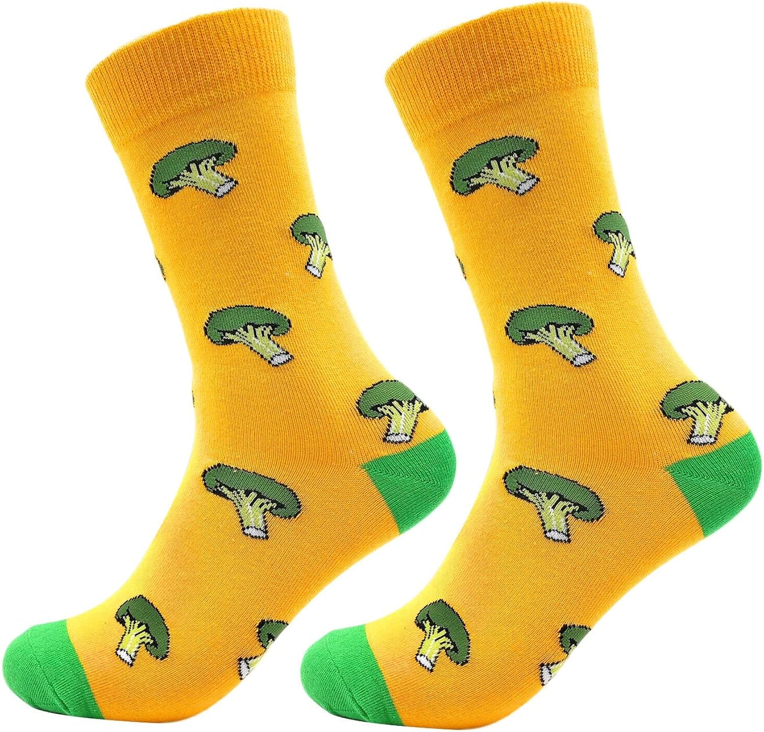 Fun Colorful Socks Combed Cotton Stockings Mid Calf Art Patterned Funky Happy Sock Packs, 12 Pairs1204, Free Size US 6-11: Clothing