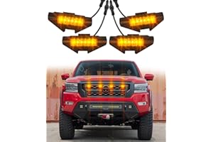 Grill Lights for Nissan Frontier 2022-2024 Front Bumper Grille Marker Accent Head Lamps DRL PRO 4X X S SV SL Accessories (Amb