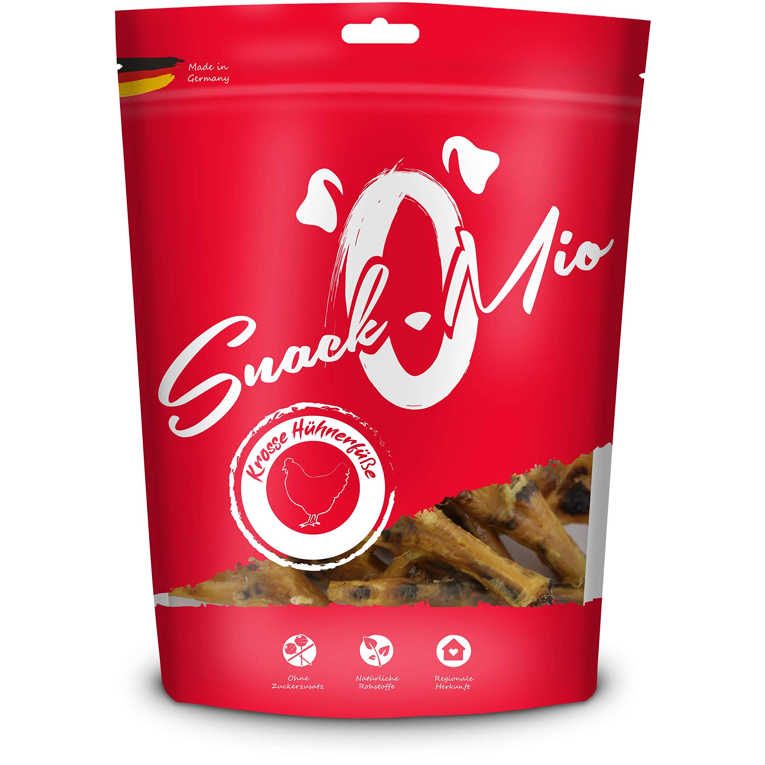 SnackOMio - Premium dog snack - crispy chicken feet, grain-free, 1 pack (1 x 350 g)