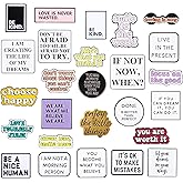 26 PCS Positive Letter Enamel Pins Inspirational Saying Brooch Pins Motivational Phrase Enamel Lapel Badges Positive Saying Enamel Pin Set with Storage Bag for Backpacks Clothing Hats Decor