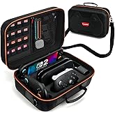 Switch 2 Case Compatible with Nintendo Switch 2, All-in-One Carrying Case with Card Slots & Zipper Pocket, Hard Shell Protective Portable Travel Bag for Switch 2 Console Pro Controller Accessories