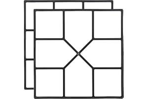 Gardenised QI003971.2 Decorative Pavement Mold Cement Form Stamp Walkway Maker Patio Stepping Stone Pavers Reusable Pathway Mould, 2 Pack, Black
