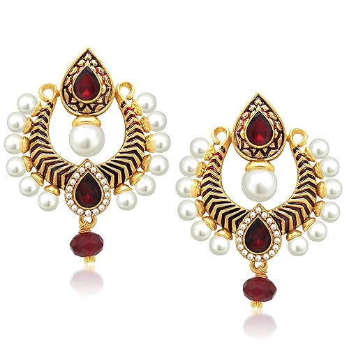 Gold Non-Precious Metal Dangle & Drop Earrings For Women (Vkerz1040G)