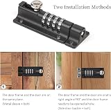 Weielt 4 Digit Sliding Combination Locking Bolt 120mm Stainless Gate Latch Black view 6