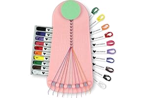 Choose Friendship Bracelet Making Kit – 20 Pre-Cut Threads, Portable Loom with Storage, Makes 8 Bracelets, Craft Gift for Kids Ages 8+, Blush Pink “Macaroon”