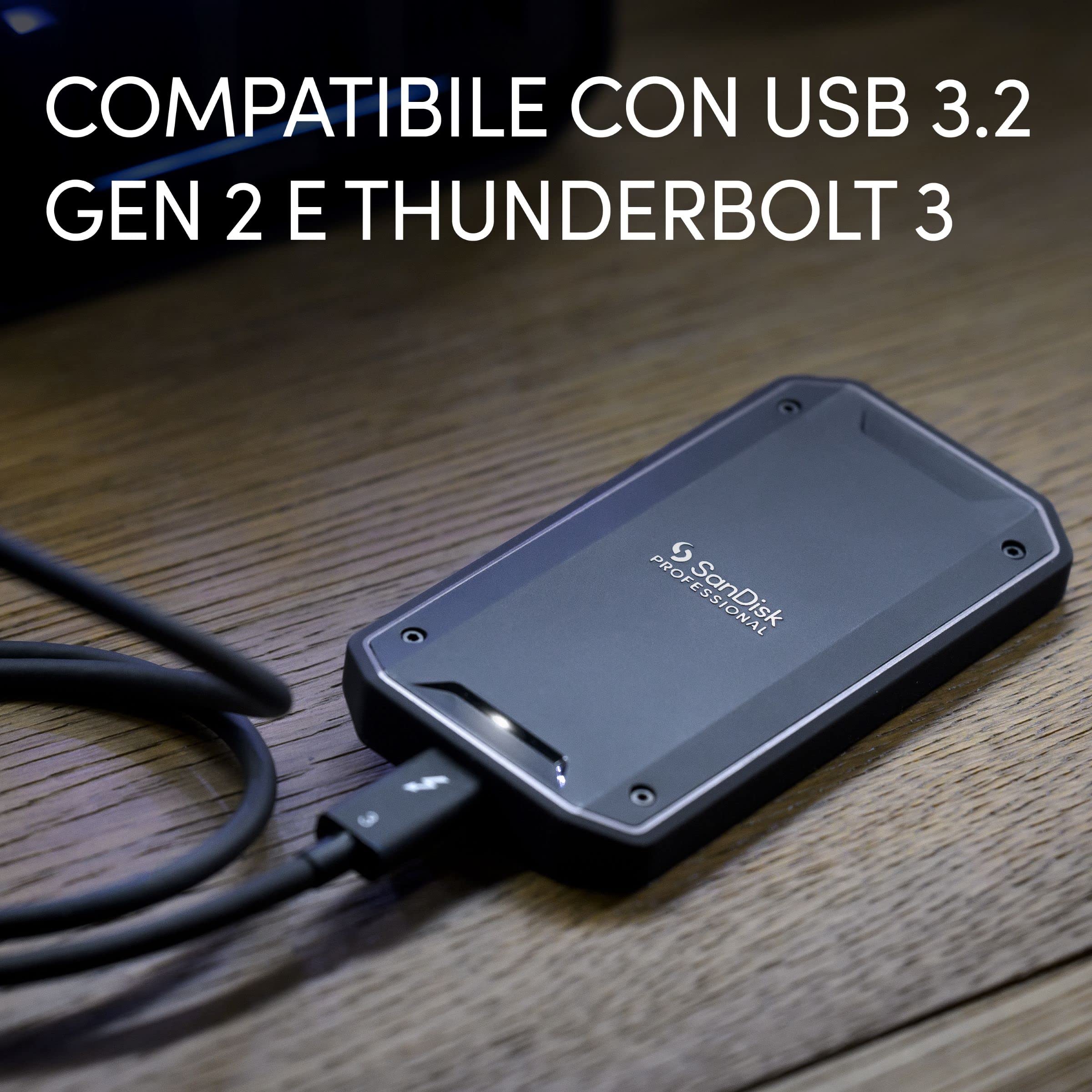 SanDisk Professional 4TB PROG40 SSD Up To 3000MB/s, Thunderbolt 3 (40Gbps), USBC (10Gbps