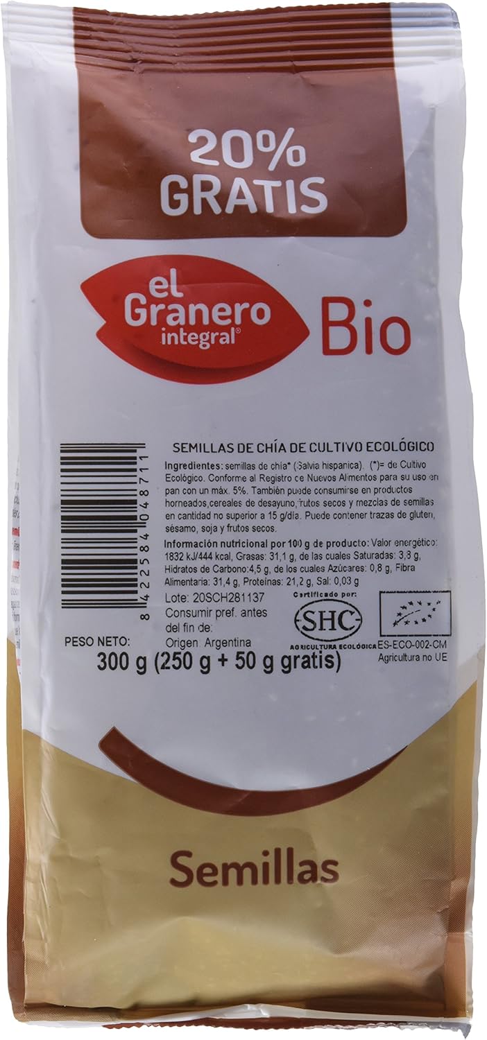 SEMILLAS DE CHIA BIO 250 gr: Amazon.es: Alimentación y bebidas