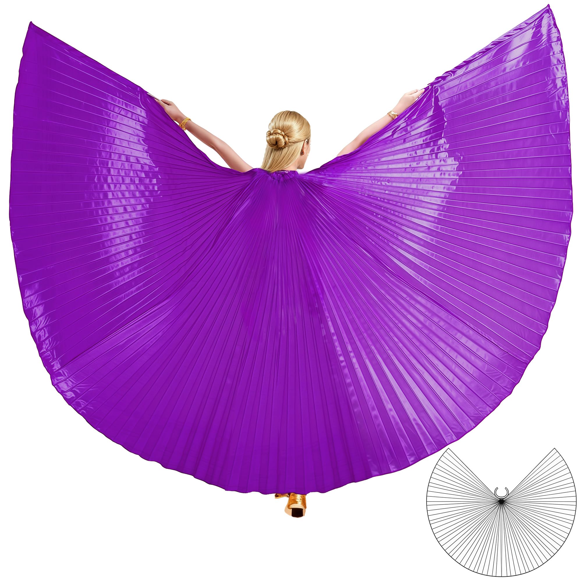 MUNAFIE Butterfly Isis Wings Belly Dance Costume Worship Angel Fairy Wings for Carnival Stage Halloween Party Celebration Performance Purple — image 1