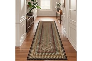Vaukki Easy Jute Hallway Runner Rug, 2x6 Braided Kitchen Rug Non Slip, Ultra Thin Washable Low-Pile Carpet for Laundry Room, 