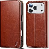 Scutumate Compatible with iPhone 17 Pro Max Case Wallet with Card Holder [4 Card Slots] Kickstand [RFID Blocking] PU Leather Phone Case Flip Protective Cover Shockproof,for Apple 17 Pro Max,Brown