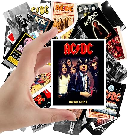 Amazon Com Large Stickers 24pcs 2 5 X3 5 Ac Dc Rock Music Posters Photos Vintage Magazine Covers Ac Dc Toys Games