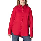 Amazon Essentials (Demi's Pick Women's Oversized-Fit Cotton Stretch Poplin Button-Down Dress Shirt
