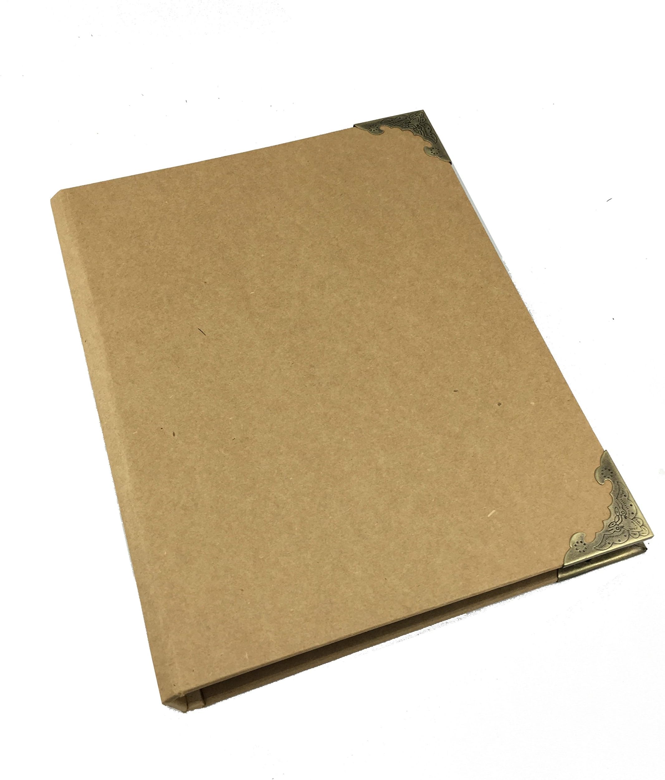 Blank Kraft Ring Binding Scrapbook DIY Photo Album Keepsake Book for Baby & Family Album, Wedding Guestbook, Pregnancy Journal 9.5” X 7.8" (White Page)