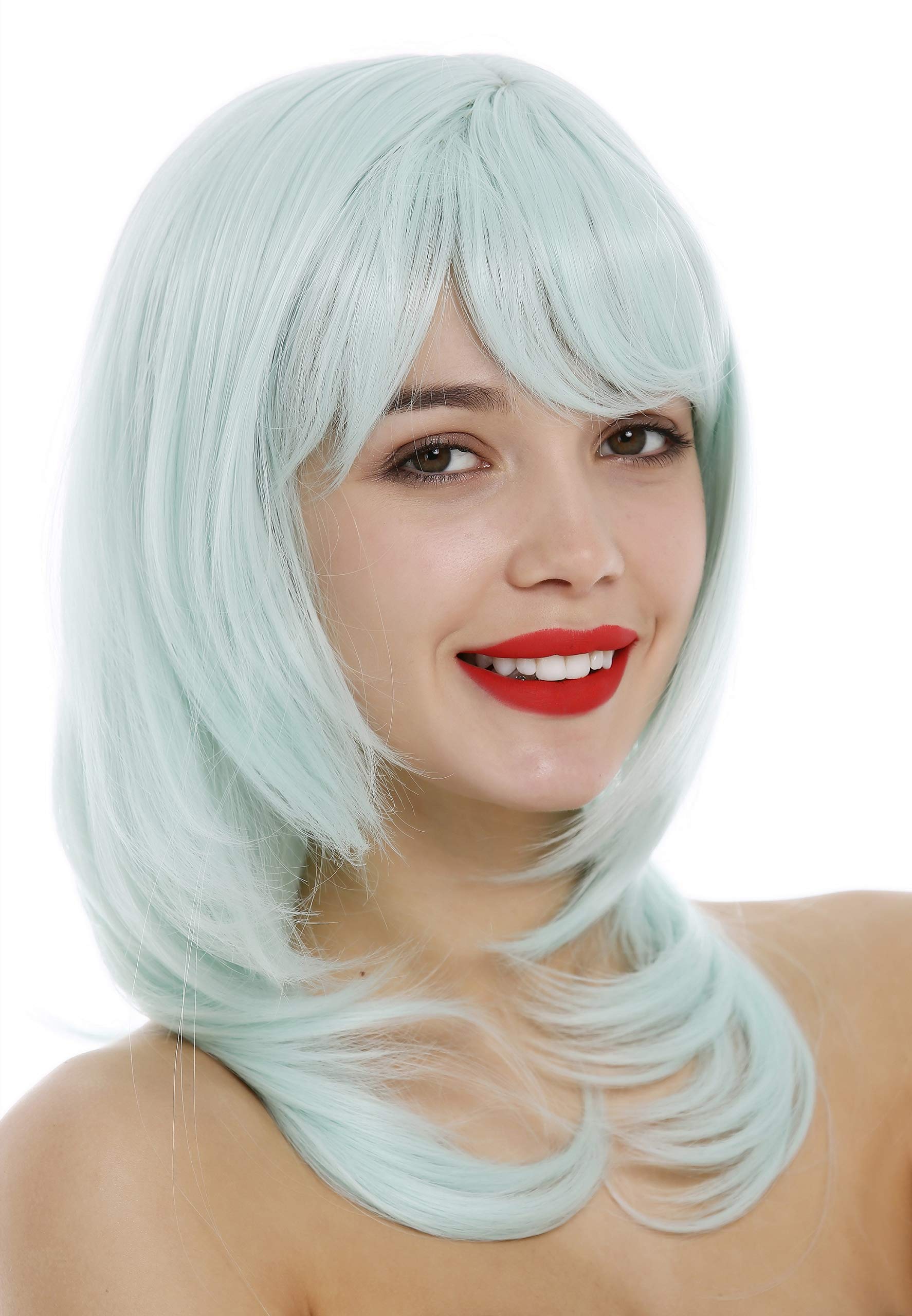 WIG ME UP - 3003-T2333 Lady Wig shoulder-length medium long layered straight hair light green