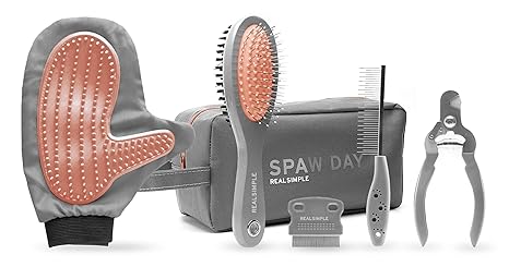 Real Simple Pet Dog Grooming Kit Spa Day 6 Piece Set