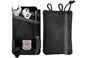 HXOUSE Small Small EDC Pocket Pouch - EDC Organizer Pouch with 4 Pockets for Men, Mini Pocket Tool Pouch for Knife/Flashlight/Tactical Pen - Men's Mini Tool Pouch for Daily Carry