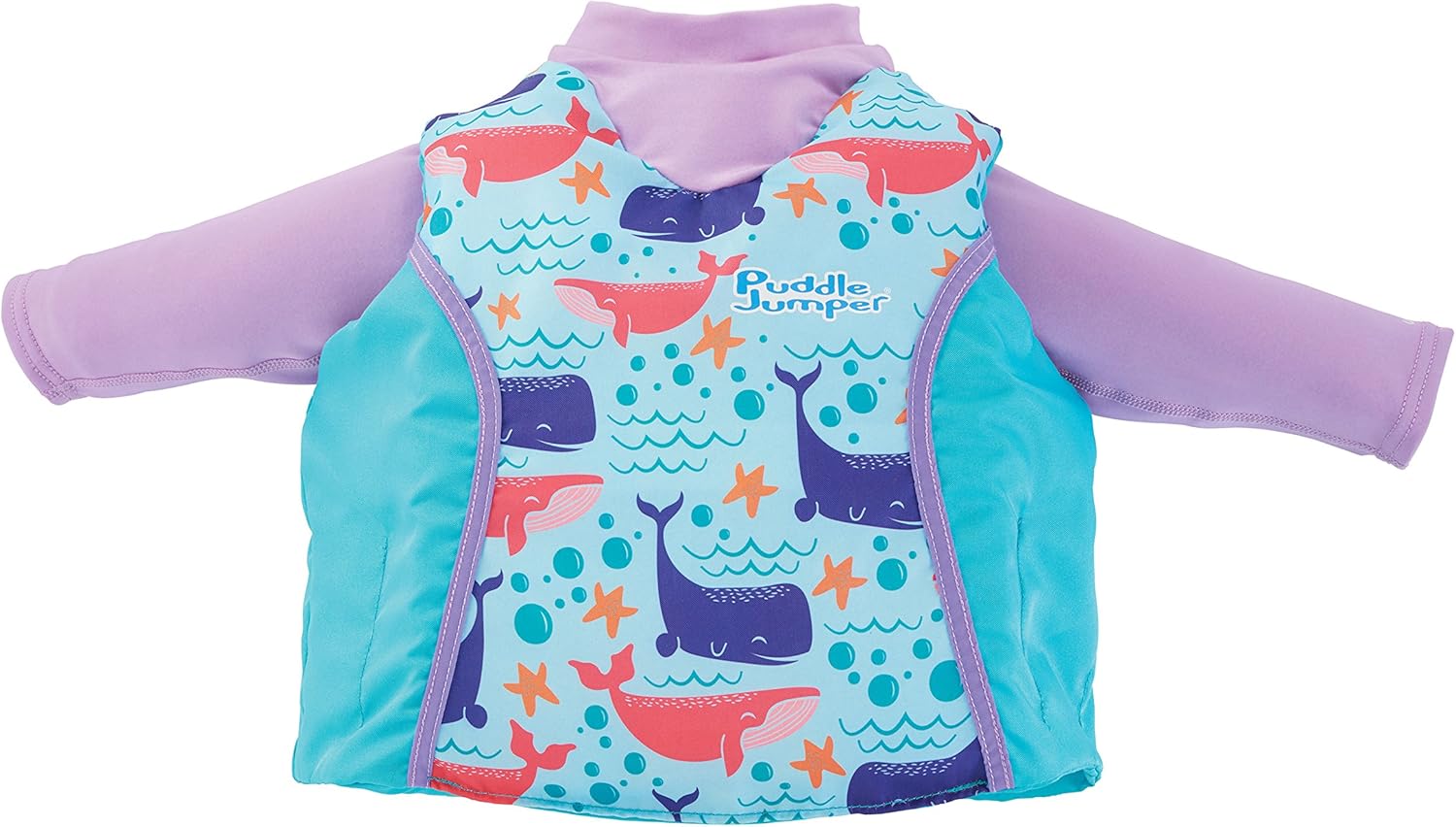 Puddle Jumper Kids 2-in-1 Life Jacket and Rash Guard, Whales, One Size : Clothing