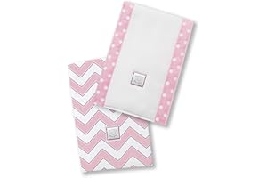 SwaddleDesigns Baby Burpies, Set of 2 Cotton Burp Cloths, Pink Chevron
