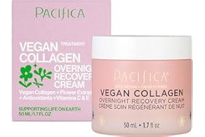 Pacifica Night Face Cream - Vegan Collagen Overnight Recovery Cream, Nighttime Face Cream for Anti-Aging & Wrinkles, Improves Dry Skin & Redness Vegan, Clean Beauty, Dermatologist Tested