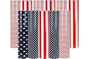 RENLI·TONG RENLITONG America Flag Theme HTV USA Print PU Heat Transfer Vinyl Bundle : 11 Pack 12inch x 10inch Sheets DIY Iron On for T-Shirt Clothing, Easy to Cut & Weed & Press Design (11 Sheets, Flag Theme)