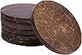 CraftsOfEgypt Set of 6 - Brown Marble Stone Coasters  Polished Coasters  3.5 Inches (9 cm) in Diameter  Protection from Drink Rings