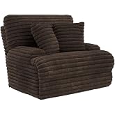 Catnapper Cushy Oversized Deep Seat Power Recliner with Power Adjustable Headrest and USB Charging Port in Plush Faux Fur Fabric (Chocolate)