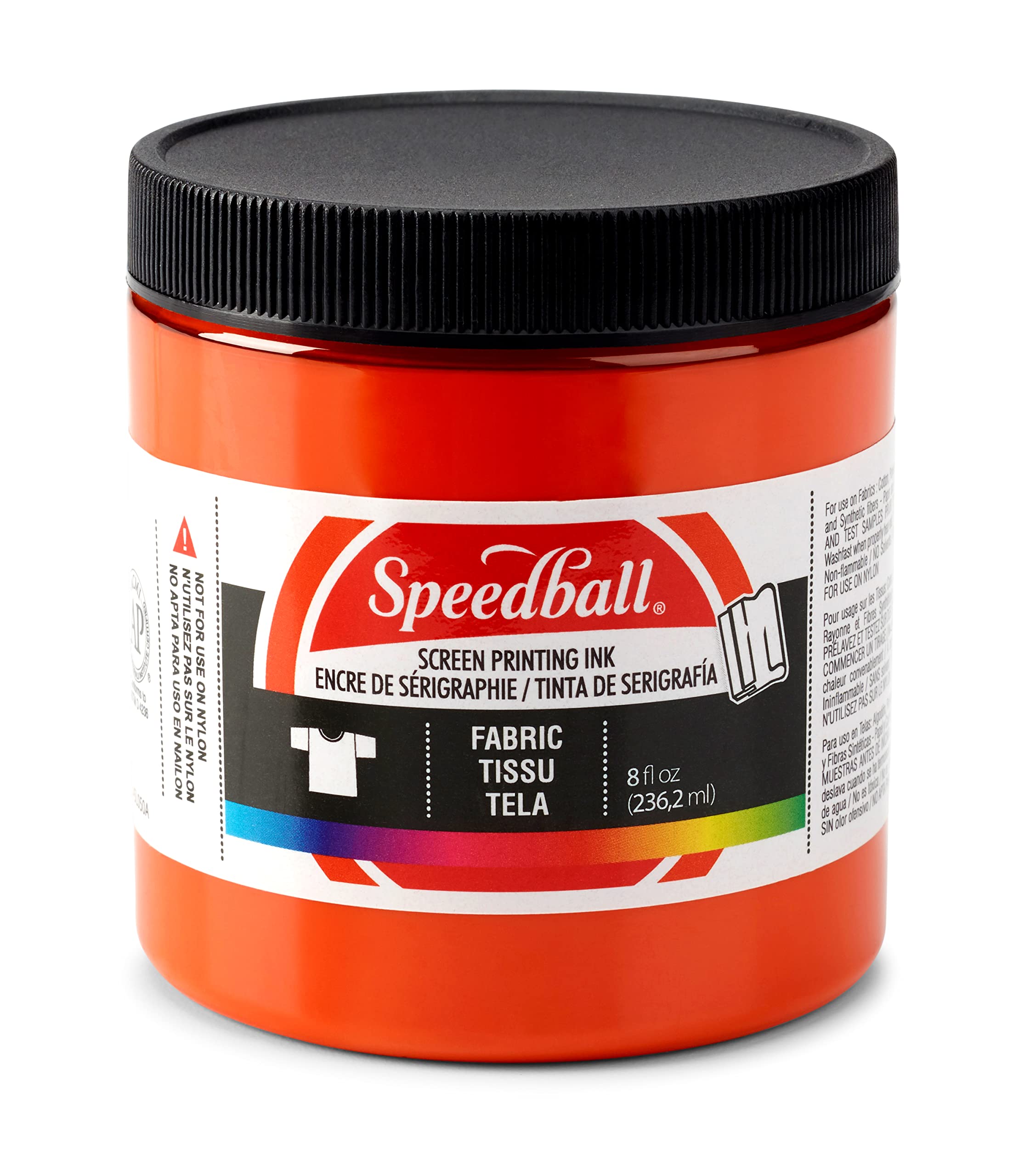 Speedball Art Products Fabric Screen Printing Ink, 8 Fl. oz, Orange, 8 Fl Oz