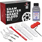 BleedZone SRAM Brake Bleed Kit with 250ml DOT 5.1 Fluid and Edge Tool | Dual 20ml Syringes, Silicone Hose, 10mm Block, Gloves, Guide Code Level Compatibility