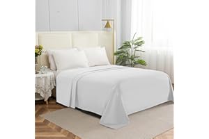Elegant Comfort Premium Hotel Quality 1-Piece Flat Sheet, Luxury & Softest 1500 Thread Count Egyptian Quality Bedding Flat Sheet, Wrinkle, Stain and Fade Resistant, Queen, White