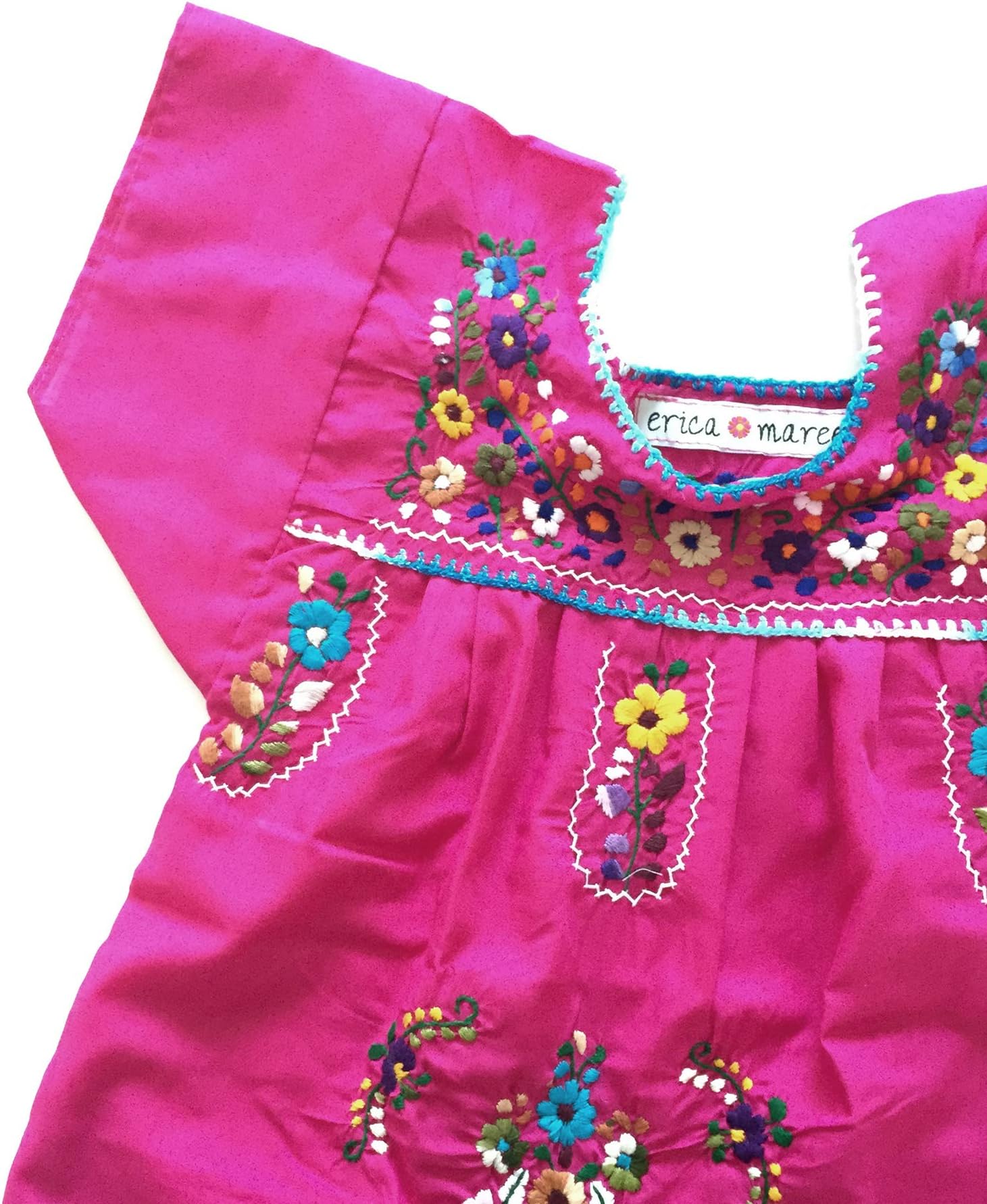 Little Girls Mexican Play Dresss in Fuchsia