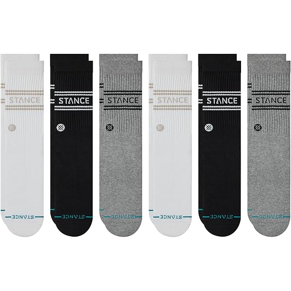 Stance Crew Sock - Icon - 3 Pack, Zwart, Medium