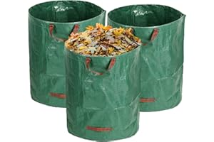 LECHAY 3-Pack 72 Gallon Lawn Garden Bags,Reusable Extra Large Leaf Bags Yard Waste Bags Paper Waste Management Bagster Recycling Bag Trash Bags