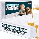 Utopia Bedding Dual Sided Mattress Protector with Waterproof Terry Top and Side Panels Queen Size, Soft and Breathable Mattress Cover, Fitted Style with Stretchable Elastic Pockets