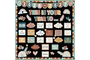 EDENCOME R Boho Classroom Bulletin Board Decoration Set- Spring Bulletin Board Sets Boho Theme Classroom Decor Growth Mindset Positive Affirmations Wall Decor for School Office Home Teacher Wall Supply