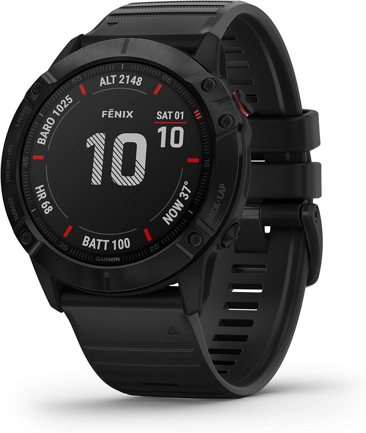 Garmin Fenix 6X Sapphire, Premium Multisport GPS Watch, Features Mapping, Music, Grade-Adjusted Pace Guidance and Pulse Ox Sensors, Dark Gray with Black Band (Renewed): GPS & Navigation