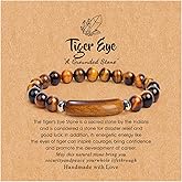 Your Always Charm Green Aventurine Bracelet Healing Crystal Beaded Bracelet for Good Luck Stretch Link Jewelry Gifts for Women Men